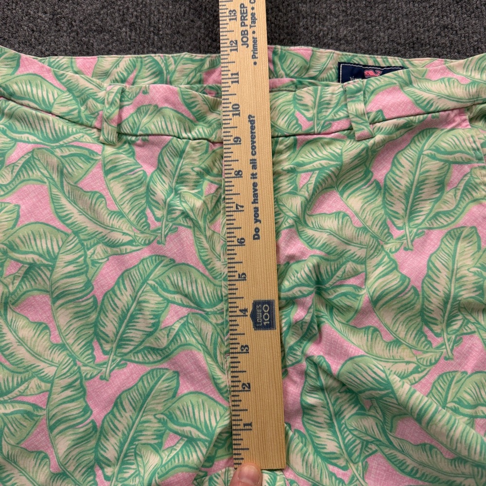 Vineyard Vines Breaker Short Mens 34 Pink Green Palm Leaf Chino Shorts READ - Picture 13 of 15